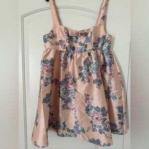 Lulu's Light Pink Floral Babydoll Mini Dress
